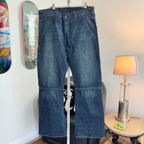 GUESS JEANS USA Flare Denim - 34x32 - Vintage / Y2K 2000s - Picture 2 of 6